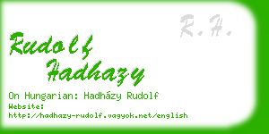 rudolf hadhazy business card